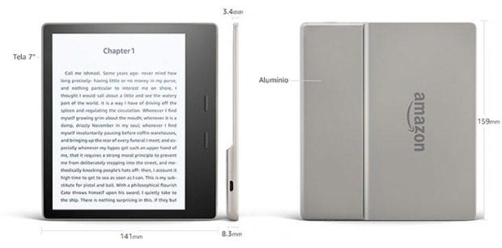 Kindle Oasis: Maior e com melhor acabamento que o modelo anterior